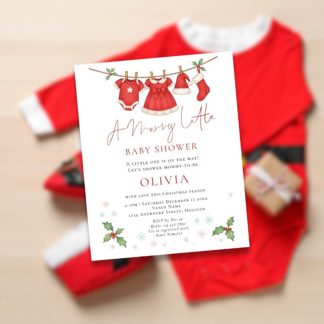 Budget Christmas Clothesline Baby Shower Invite (Von Creator hochgeladen)