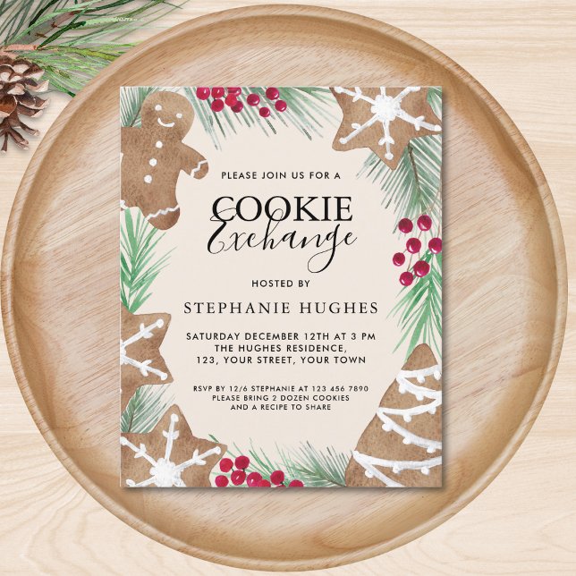 Budget Christmas Cookie Exchange Party Invitation (Von Creator hochgeladen)