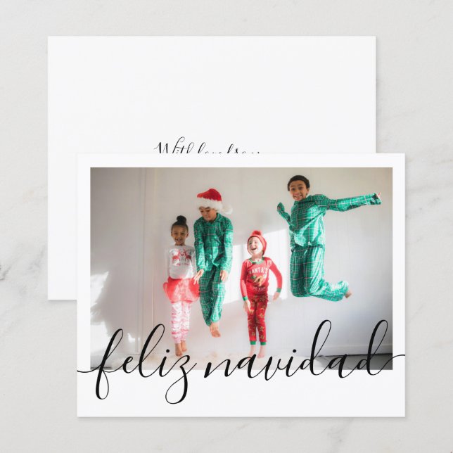 BUDGET Christmas Feliz Navidad Typografy Foto (Vorne/Hinten)