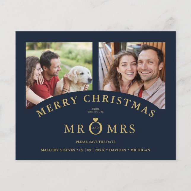 Budget Christmas Navy Chic Luxury Golden 2 Photos (Vorderseite)