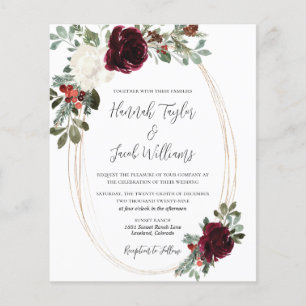 Budget Christmas Winter Wedding Invitation