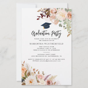 Budget Class of 2022 Floral Graduation Party Card Briefpapier