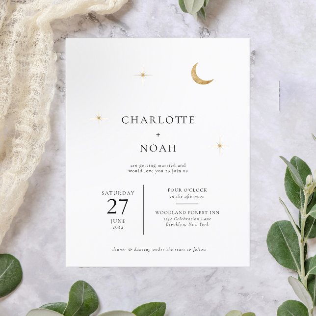 BUDGET Classic Celestial Gold Moon Stars Hochzeit (Von Creator hochgeladen)