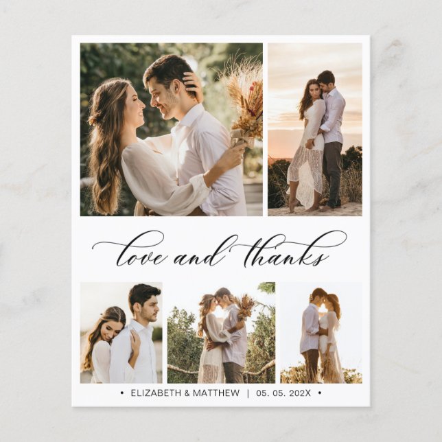 Budget Collage Wedding Vielen Dank Script Flyer (Vorne)