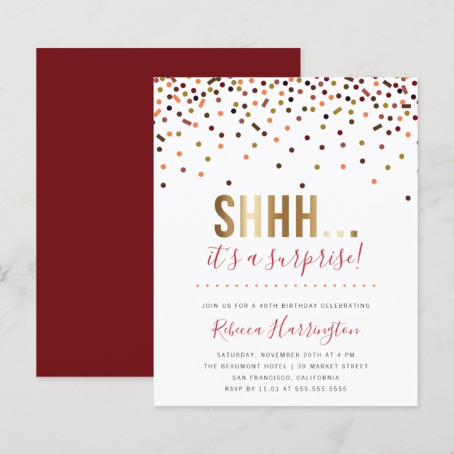 Budget Colorful Confetti Es ist ein überraschendes (Vorne/Hinten)