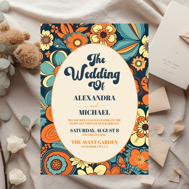 Budget Colorful Groovy Retro 70er Floral Wedding (Von Creator hochgeladen)