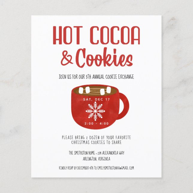Budget Cookies Kakao Feiertag Einladung Flyer (Vorne)
