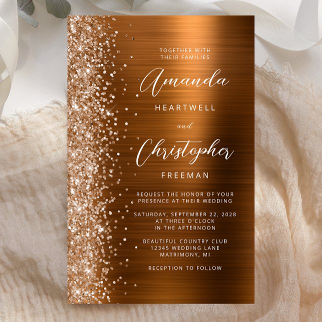 Budget Copper Glam Wedding Invitation (Von Creator hochgeladen)