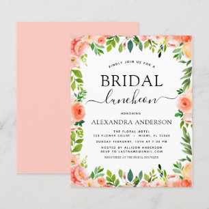 Budget Coral Peach Brautparty Luncheon