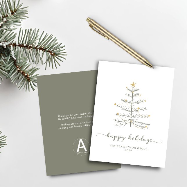 Budget Corporate Happy Holidays Weihnachtsbaum (Budget Corporate Happy Holidays Christmas Tree Holiday Card)