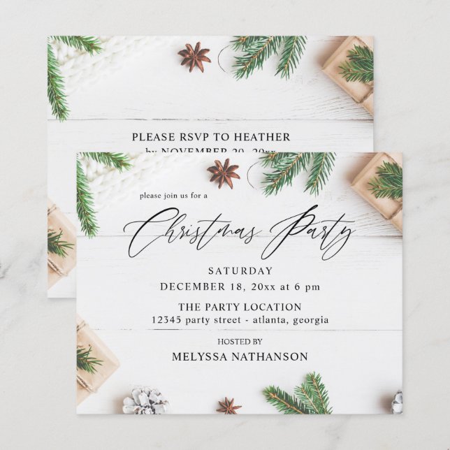 Budget Cosy Russe Pine Feuille Noël (Devant / Derrière)