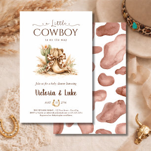 Budget Cowboy Western Kuh-Druck Jungen-Baby-Party Flyer