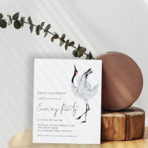 Budget Crane Wedding Abend Party Einladung
