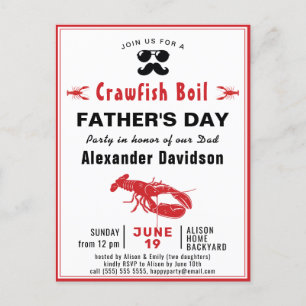 BUDGET Crawfish Boil Vatertag Foto Einladung Postkarte
