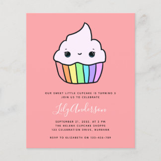 Budget Cupcake Kid's Geburtstagsparty Einladung