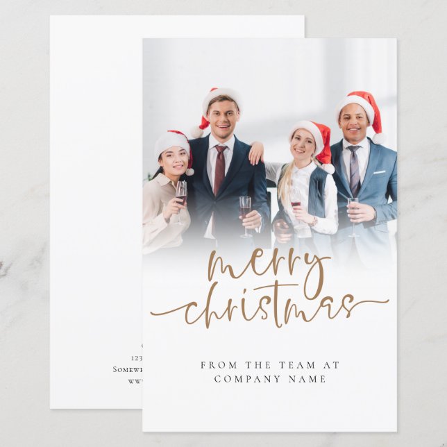Budget Custom Foto Business-Logo Frohe Weihnachten (Vorne/Hinten)