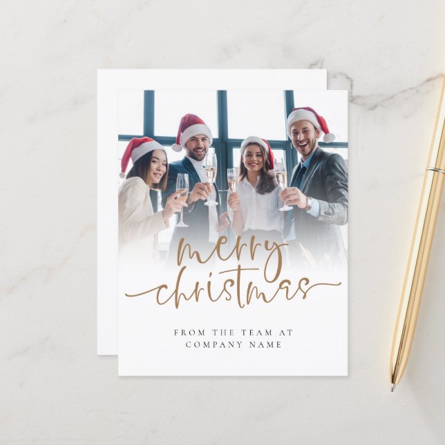 Budget Custom Foto Company Logo Frohe Weihnachten (Vorderseite/Rückseite Beispiel)