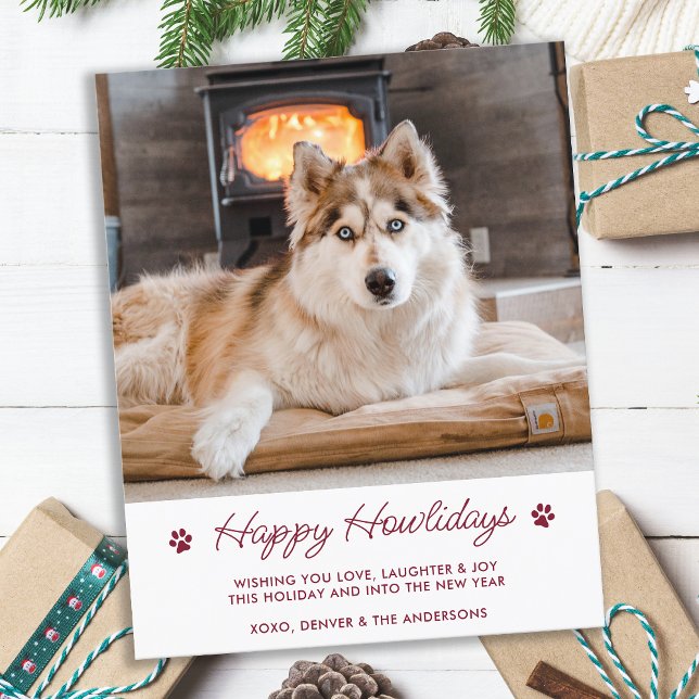 Budget Custom Pet Foto Hund Happy Holidays Card (Von Creator hochgeladen)