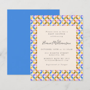 Budget Cute Farbige Blaue Geometrische Babyparty
