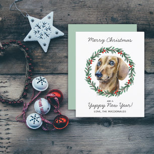 Budget Dackel Hund frohe Weihnachtswradkarte
