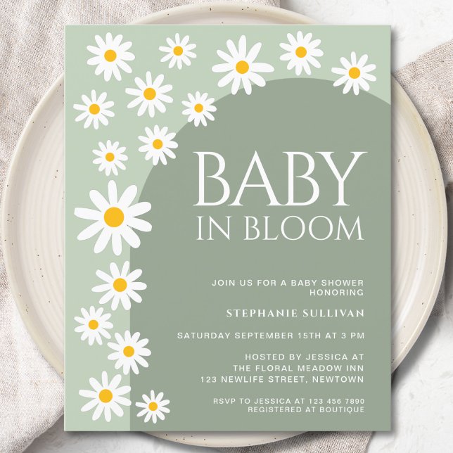 Budget Daisy Baby in Bloom Baby Dusche einladen (Von Creator hochgeladen)