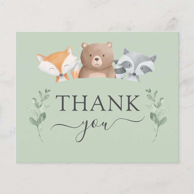 Budget Danke Baby Duwer Woodland Greenery Flyer (Vorne)