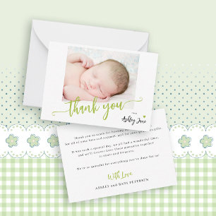 Budget-Dankeskarten-Foto-Baby-Shower Mitteilungskarte