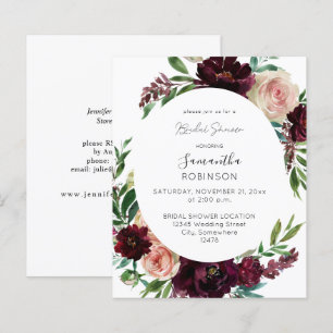 Budget Dark Burgundy & Pink Floral Brautparty