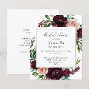 Budget Dark Burgundy & Pink Floral Brautparty S