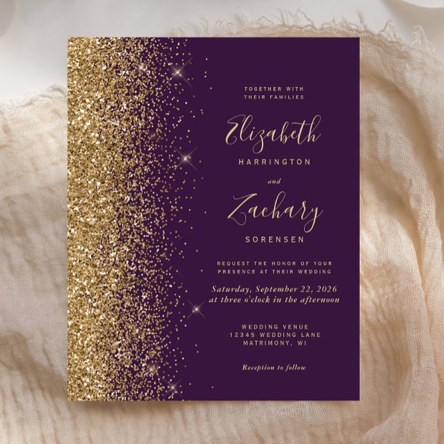 Budget Dark Lila Gold Glitzer Wedding (Von Creator hochgeladen)