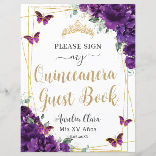 Budget Dark Lila Quince 15 Geburtstag Gästebuch