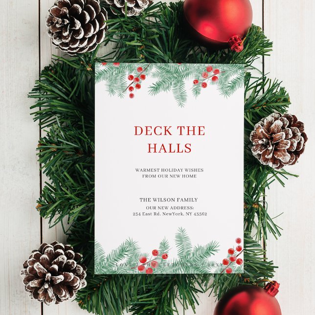 Budget Deck Les Halls Nouvelle Adresse Carte de va (budget deck the halls moving announcement card)