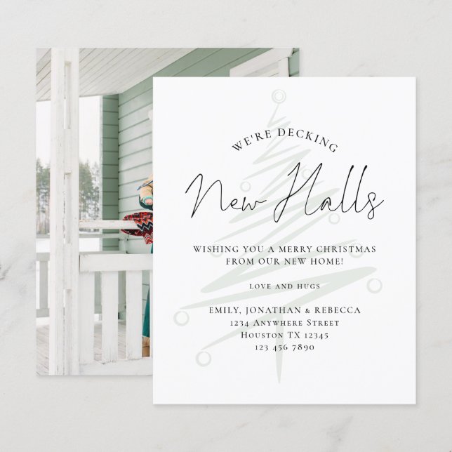 Budget Deck Nouvelles Halls Arbre Tint Carte de No (Devant / Derrière)