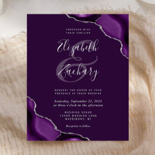 Budget Deep Lila Silver Agate Corners Wedding