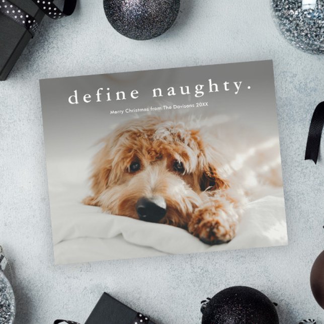 Budget Définir Naughty Funny Pet Carte de Noël (Funny Naughty Pet Photo Christmas Holiday Card.)