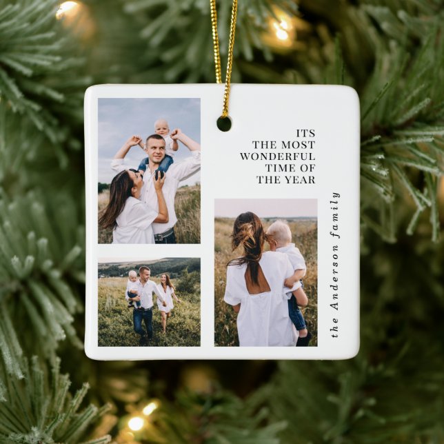 Budget Die schönste Zeit Weihnachten Multi-Foto Keramikornament (Baum)