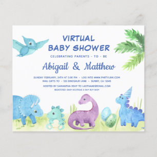 BUDGET Dinosaur Virtual Baby Dusche Einladung