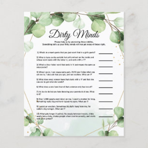 Budget Dirty Minds Brautparty Game Cards Flyer