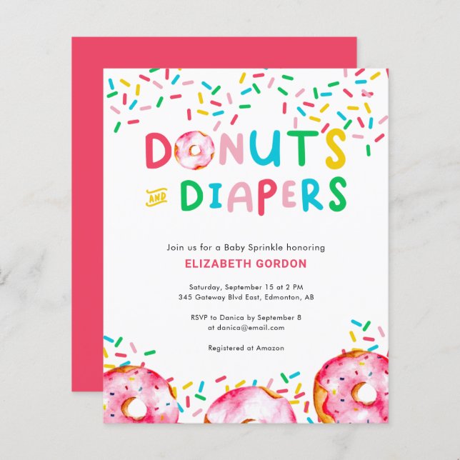 Budget Donuts & Windeln Baby Sprinkle farbig (Vorne/Hinten)