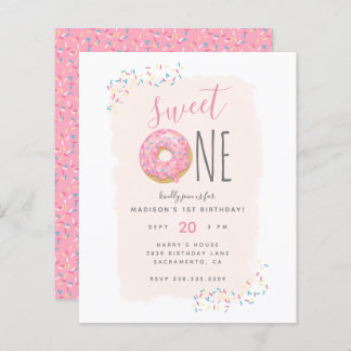 Budget Doughnut Sprinkle Blush Sweet 1. Geburtstag