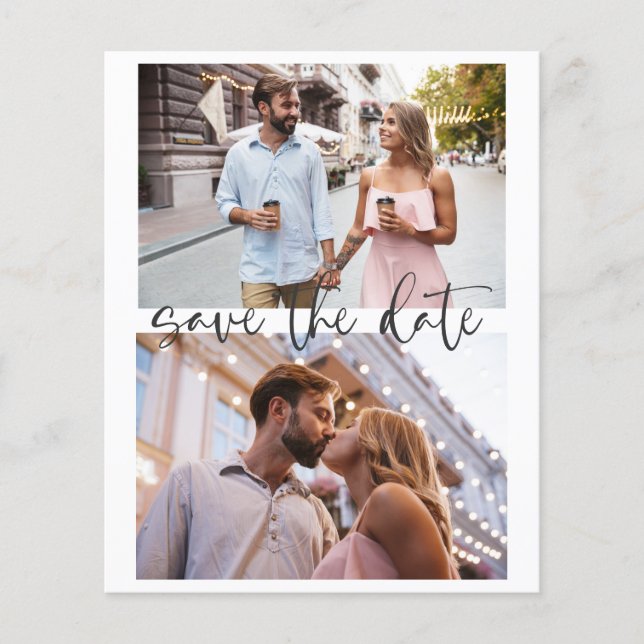 Budget Drei Foto Minimalistisches Skript Save the  (Vorderseite)