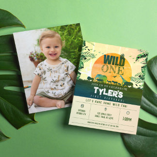 Budget Dschungeltiere Wild ein Foto Geburtstag