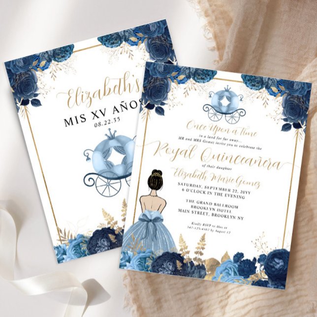 Budget Dusty Blue Ainderella Royal Quinceanera (Von Creator hochgeladen)