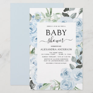 Budget Dusty Blue Baby Dusche Blumengrün