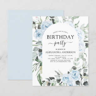 Budget Dusty Blue Birthday Party Blumenladen