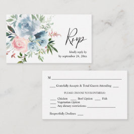 Budget Dusty Blue & Blush Pink Floral 2SM UAWG Begleitkarte
