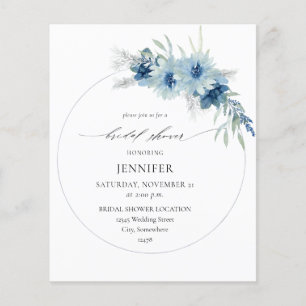 Budget Dusty Blue Boho Blumenring Brautparty Flyer