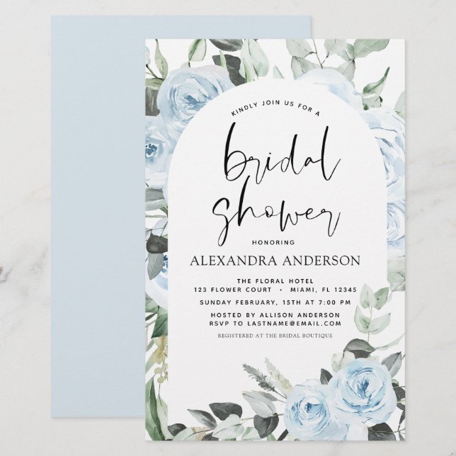 Budget Dusty Blue Brautparty Blumengrün (Vorne/Hinten)