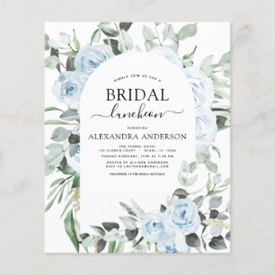 Budget Dusty Blue Brautparty Luncheon Flyer