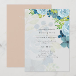 Budget Dusty Blue Floral Wedding